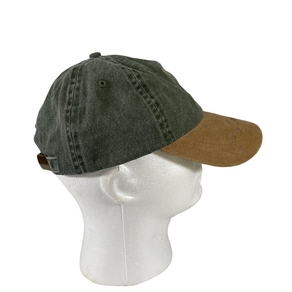 Magpie Wyoming Elk Green Twill Cap with Tan Sueded Bill w/ Tracks Low Profile - Picture 5 of 7